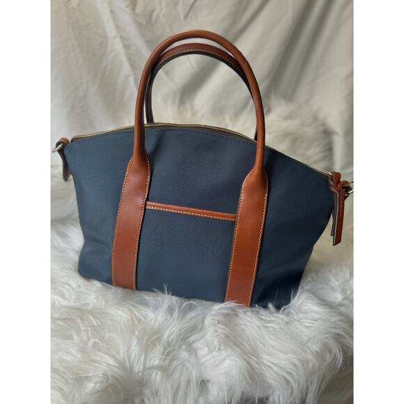 NEW $338 Dooney & Bourke Madeline Nylon Satchel Shoulder Strap NAVY - Picture 3 of 8